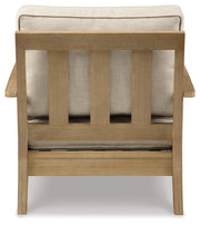 Clare View Outdoor Sofa with Lounge Chair in Beige - PKG014564