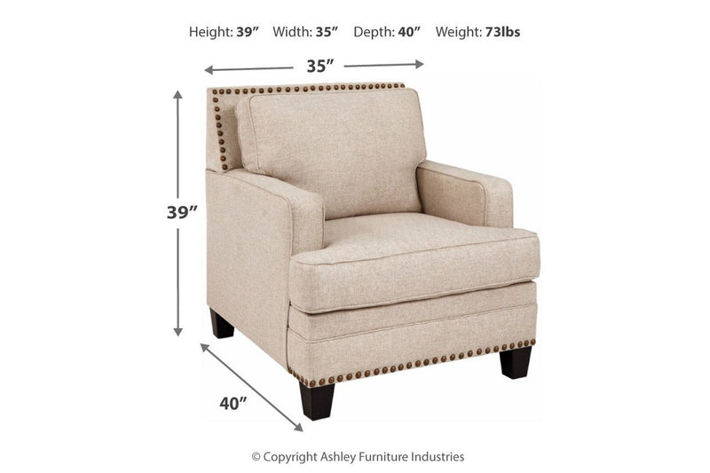 Claredon Linen Chair - Gate FurnitureAccent Chair