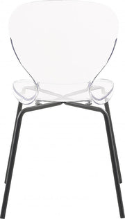 Clarion Lucite Seat And Metal Base Dining Chair in Black, Set of 2 - 769-C