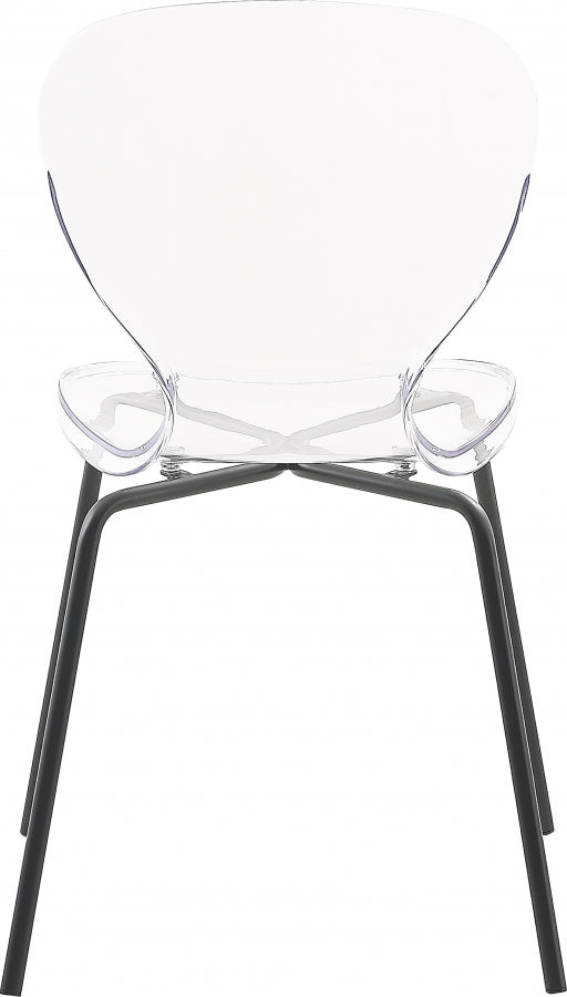 Clarion Lucite Seat And Metal Base Dining Chair in Black, Set of 2 - 769-C