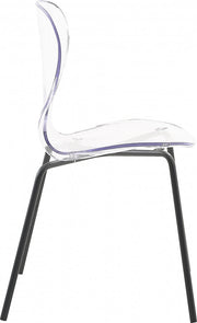 Clarion Lucite Seat And Metal Base Dining Chair in Black, Set of 2 - 769-C