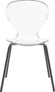 Clarion Lucite Seat And Metal Base Dining Chair in Black, Set of 2 - 769-C