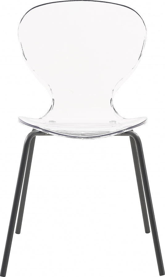 Clarion Lucite Seat And Metal Base Dining Chair in Black, Set of 2 - 769-C