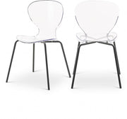 Clarion Lucite Seat And Metal Base Dining Chair in Black, Set of 2 - 769-C