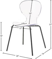 Clarion Lucite Seat And Metal Base Dining Chair in Black, Set of 2 - 769-C