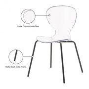 Clarion Lucite Seat And Metal Base Dining Chair in Black, Set of 2 - 769-C
