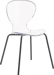 Clarion Lucite Seat And Metal Base Dining Chair in Black, Set of 2 - 769-C