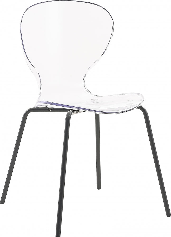 Clarion Lucite Seat And Metal Base Dining Chair in Black, Set of 2 - 769-C