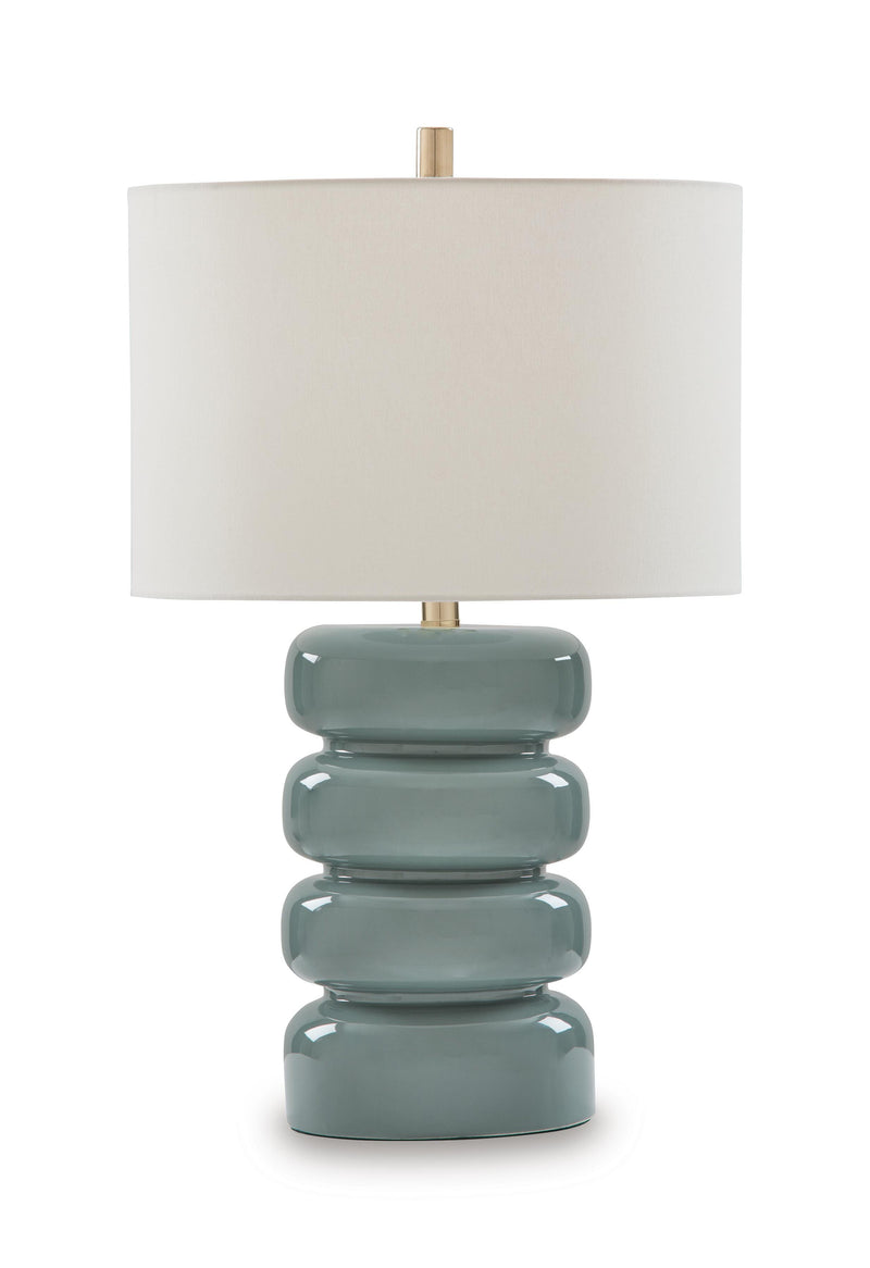Clayard Gray Blue Table Lamp - L100964