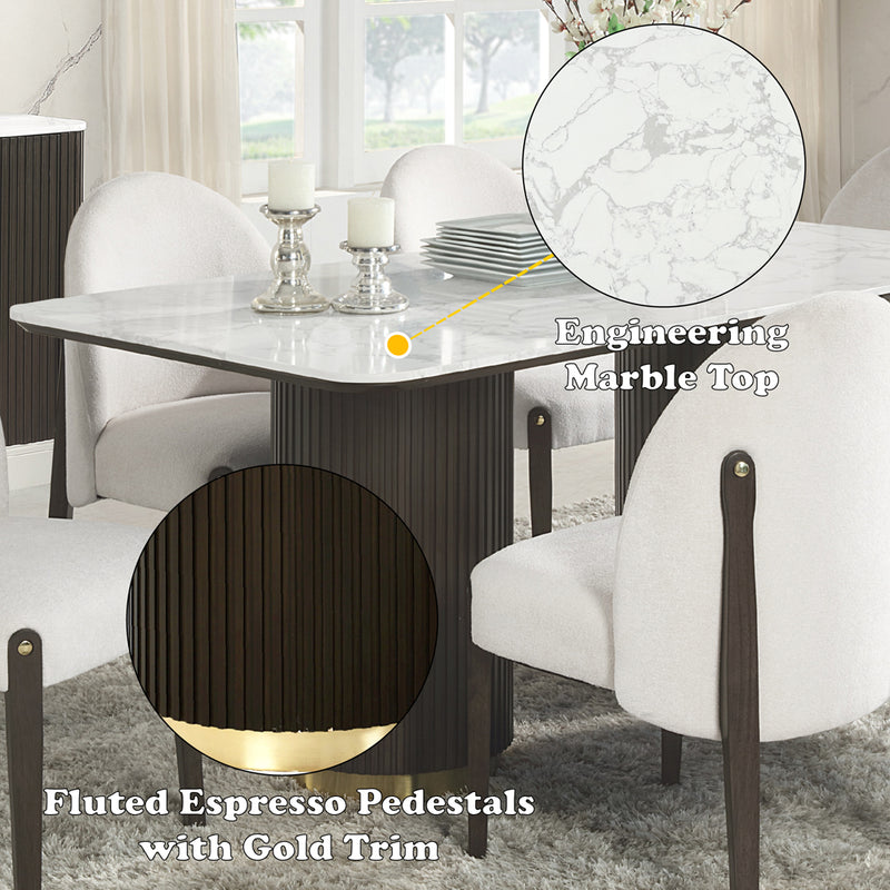 Clayten Dining Table w/Marble Top - DN03940