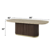Clayten Dining Table w/Natural Marble Top - DN07000