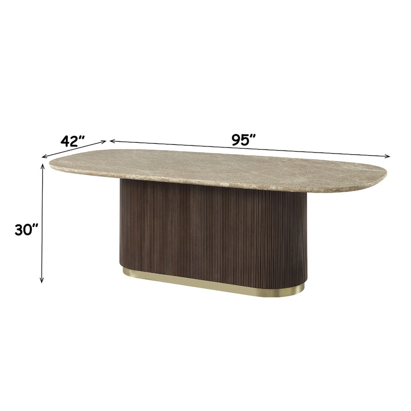 Clayten Dining Table w/Natural Marble Top - DN07000