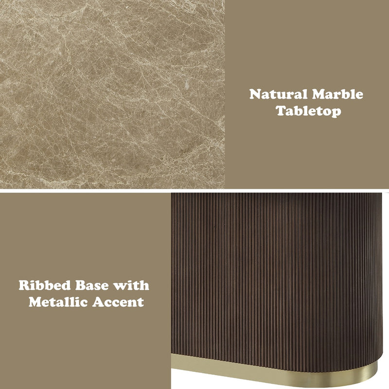 Clayten Dining Table w/Natural Marble Top - DN07000