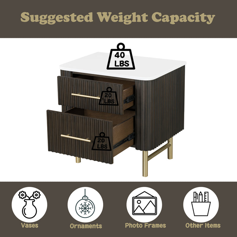 Clayten Nightstand w/Marble Top - BD04093