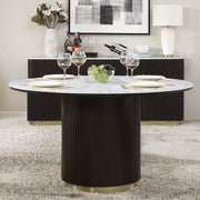 Clayten Round Dining Table w/Marble - DN03950