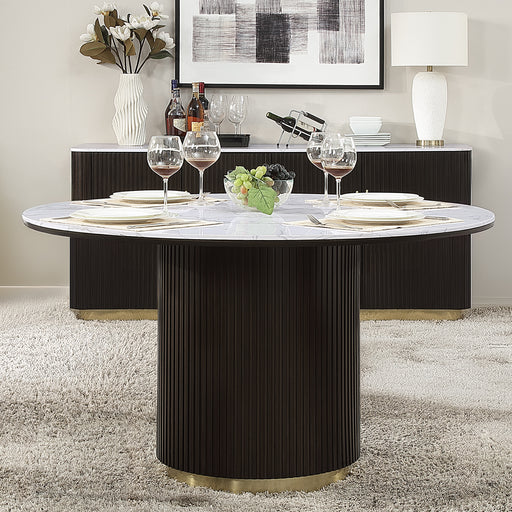 Clayten Round Dining Table w/Marble - DN03950