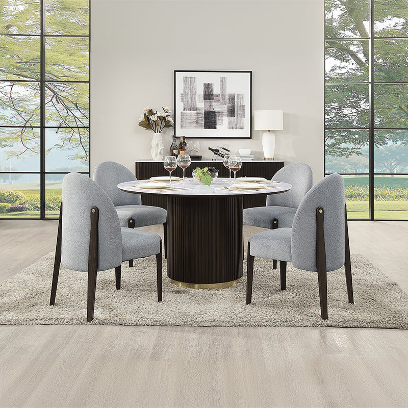 Clayten Round Dining Table w/Marble - DN03950