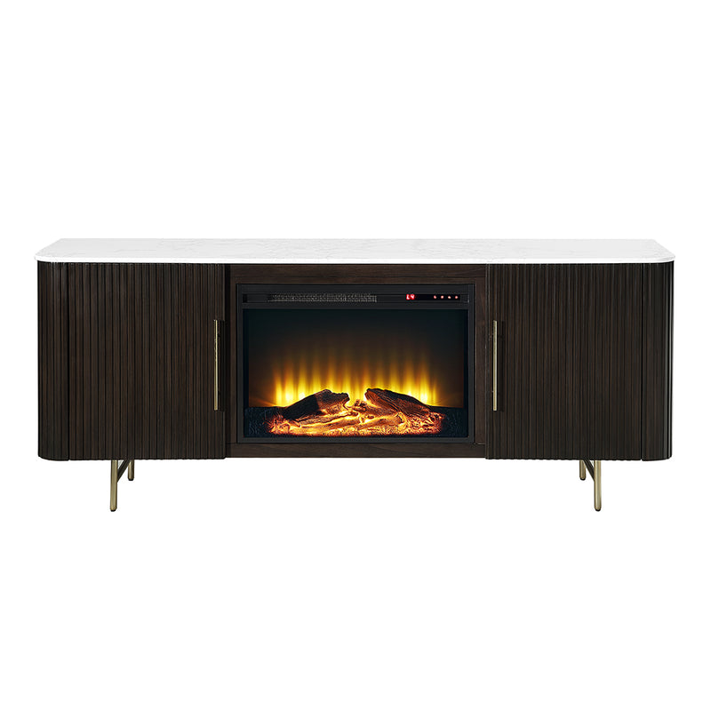 Clayten Server w/Marble Top & Fireplace - DN03944