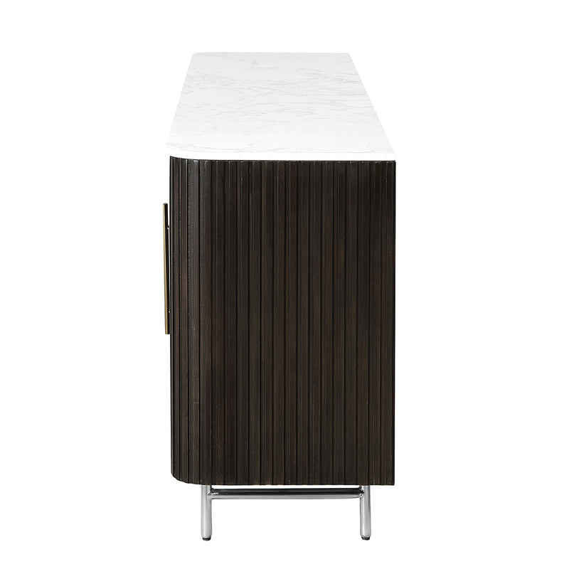 Clayten Server w/Marble Top & Fireplace - DN03944