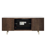 Clayten Server w/Marble Top & Fireplace - DN03944