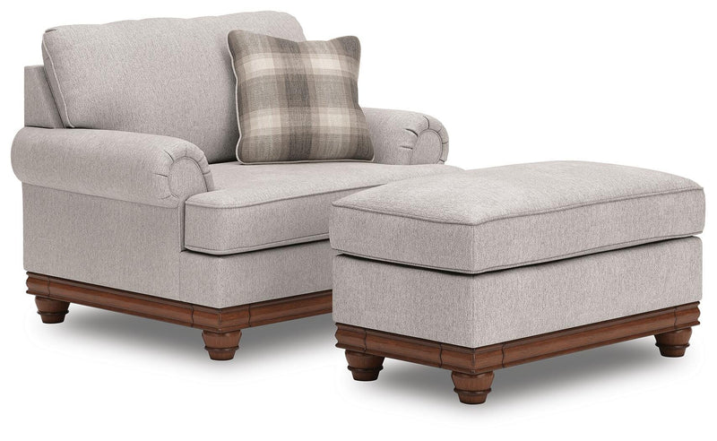 Clearbrooke Chair and Ottoman in Sandstone - PKG021991