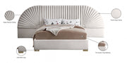 Cleo Velvet King Bed (3 Boxes) Cream - Gate FurnitureKing Bed