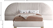 Cleo Velvet King Bed (3 Boxes) Cream - Gate FurnitureKing Bed