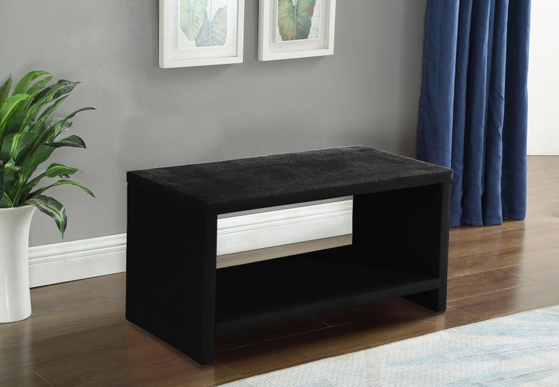 Cleo Velvet Night Stand in Black - CleoBlack-NS