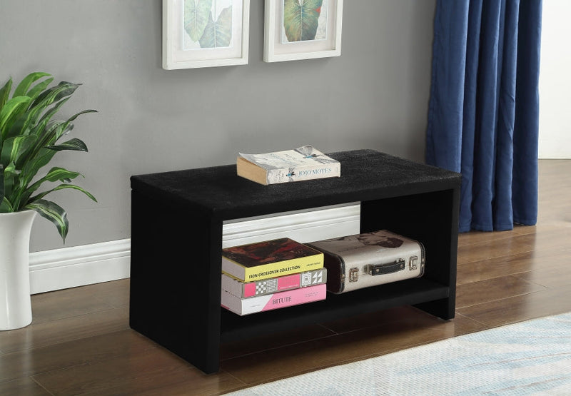 Cleo Velvet Night Stand in Black - CleoBlack-NS