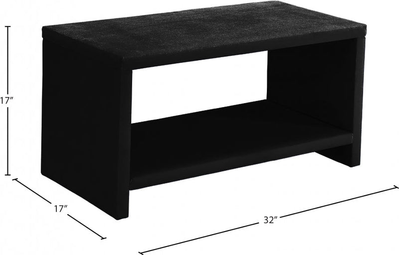 Cleo Velvet Night Stand in Black - CleoBlack-NS