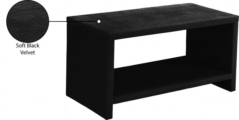 Cleo Velvet Night Stand in Black - CleoBlack-NS