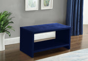 Cleo Velvet Night Stand in Blue - CleoNavy-NS