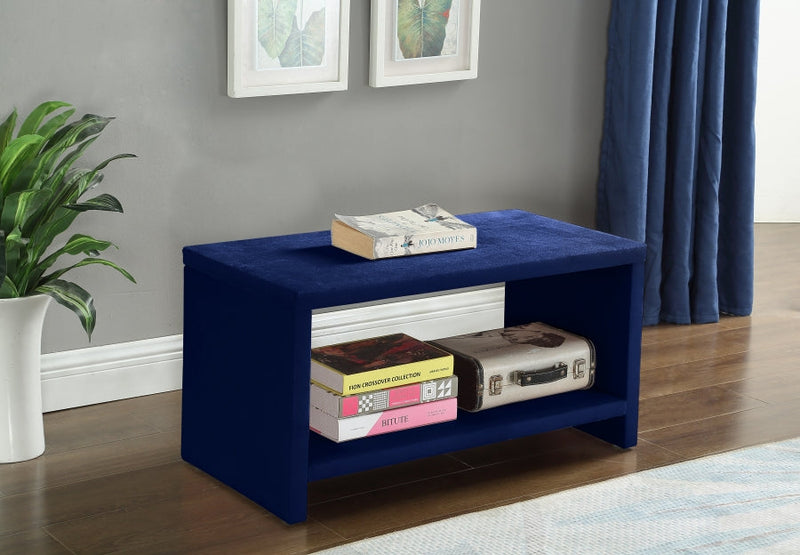 Cleo Velvet Night Stand in Blue - CleoNavy-NS