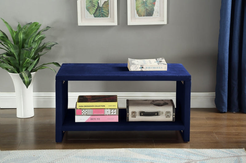 Cleo Velvet Night Stand in Blue - CleoNavy-NS