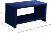 Cleo Velvet Night Stand in Blue - CleoNavy-NS