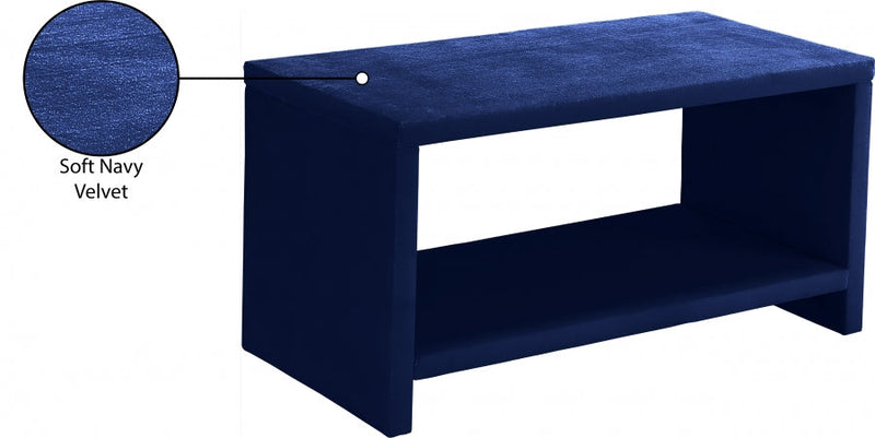 Cleo Velvet Night Stand in Blue - CleoNavy-NS