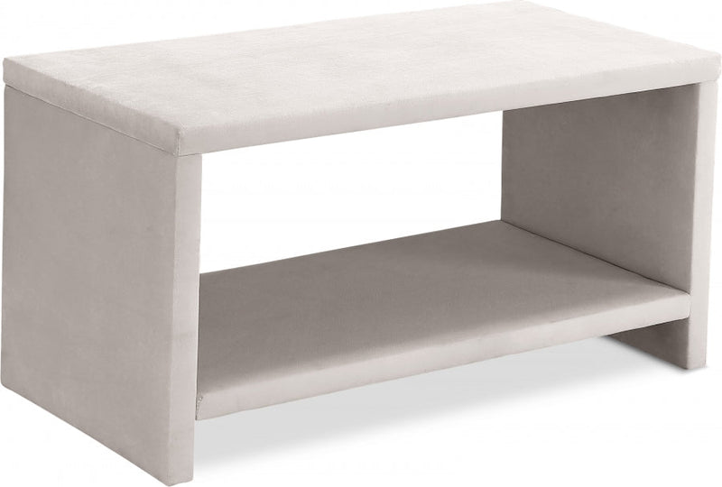 Cleo Velvet Night Stand in Cream - CleoCream-NS