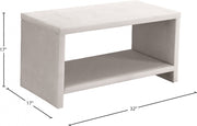 Cleo Velvet Night Stand in Cream - CleoCream-NS