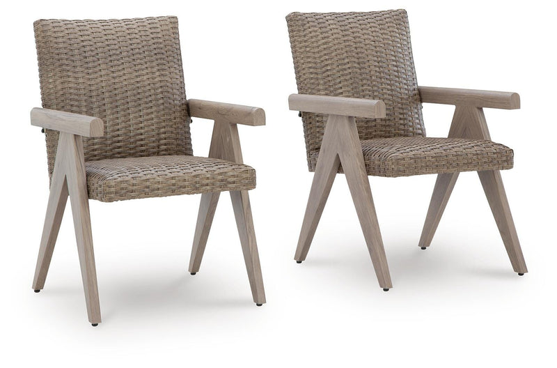 Cliff Trails Beige Outdoor Arm Chair (Set of 2) - PCP690-601A