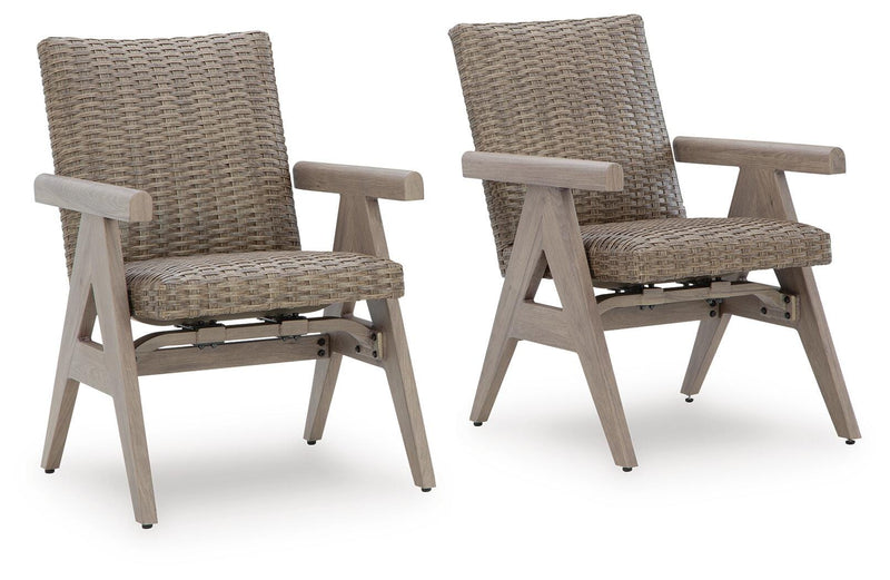 Cliff Trails Beige Outdoor Rocking Arm Chair (Set of 2) - PCP690-602A