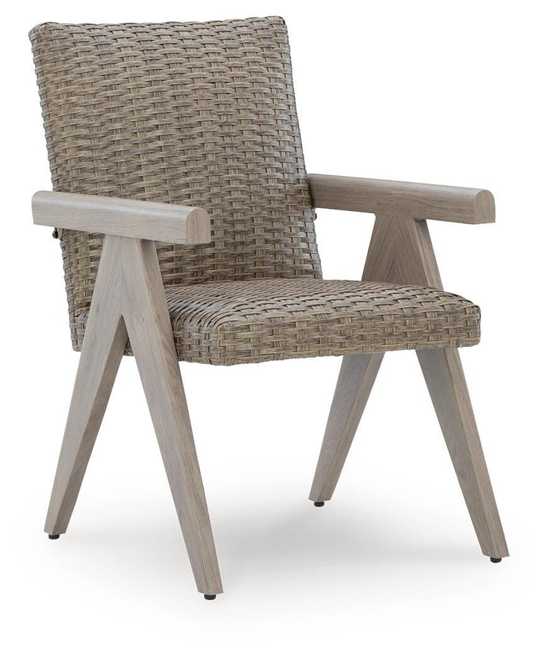 Cliff Trails Outdoor Dining Table and 4 Chairs in Beige - PKG021148