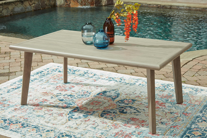 Cliff Trails Outdoor Dining Table and 4 Chairs in Beige - PKG021148