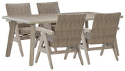Cliff Trails Outdoor Dining Table and 4 Chairs in Beige - PKG021151