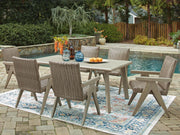 Cliff Trails Outdoor Dining Table and 6 Chairs in Beige - PKG021149