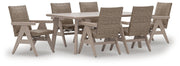 Cliff Trails Outdoor Dining Table and 6 Chairs in Beige - PKG021150
