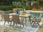 Cliff Trails Outdoor Dining Table and 6 Chairs in Beige - PKG021155