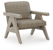 Cliff Trails Outdoor Fire Pit Table and 4 Chairs in Beige - PKG023987