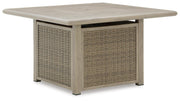 Cliff Trails Outdoor Fire Pit Table and 4 Chairs in Beige - PKG023987