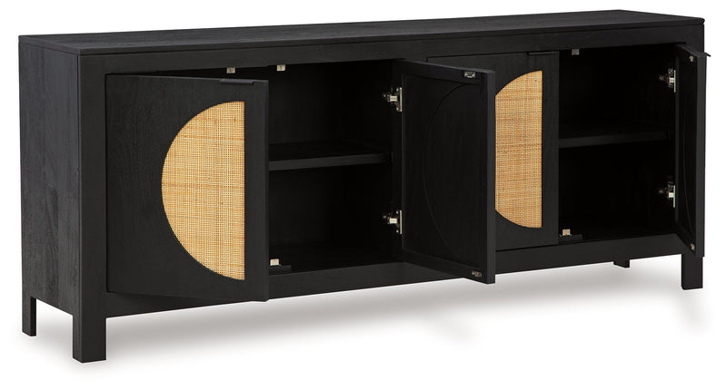 Cliffiings Black/Natural Accent Cabinet - A4000575