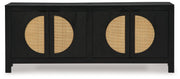 Cliffiings Black/Natural Accent Cabinet - A4000575